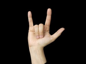 "I Love You" - sign.   A stock image from ASL (American Sign Language)