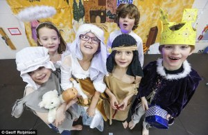 Children dressed up from Little Downham School by Geoff Robinson.